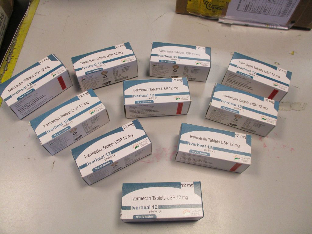 photograph of ivermectin tablets seized by Austrian customs.