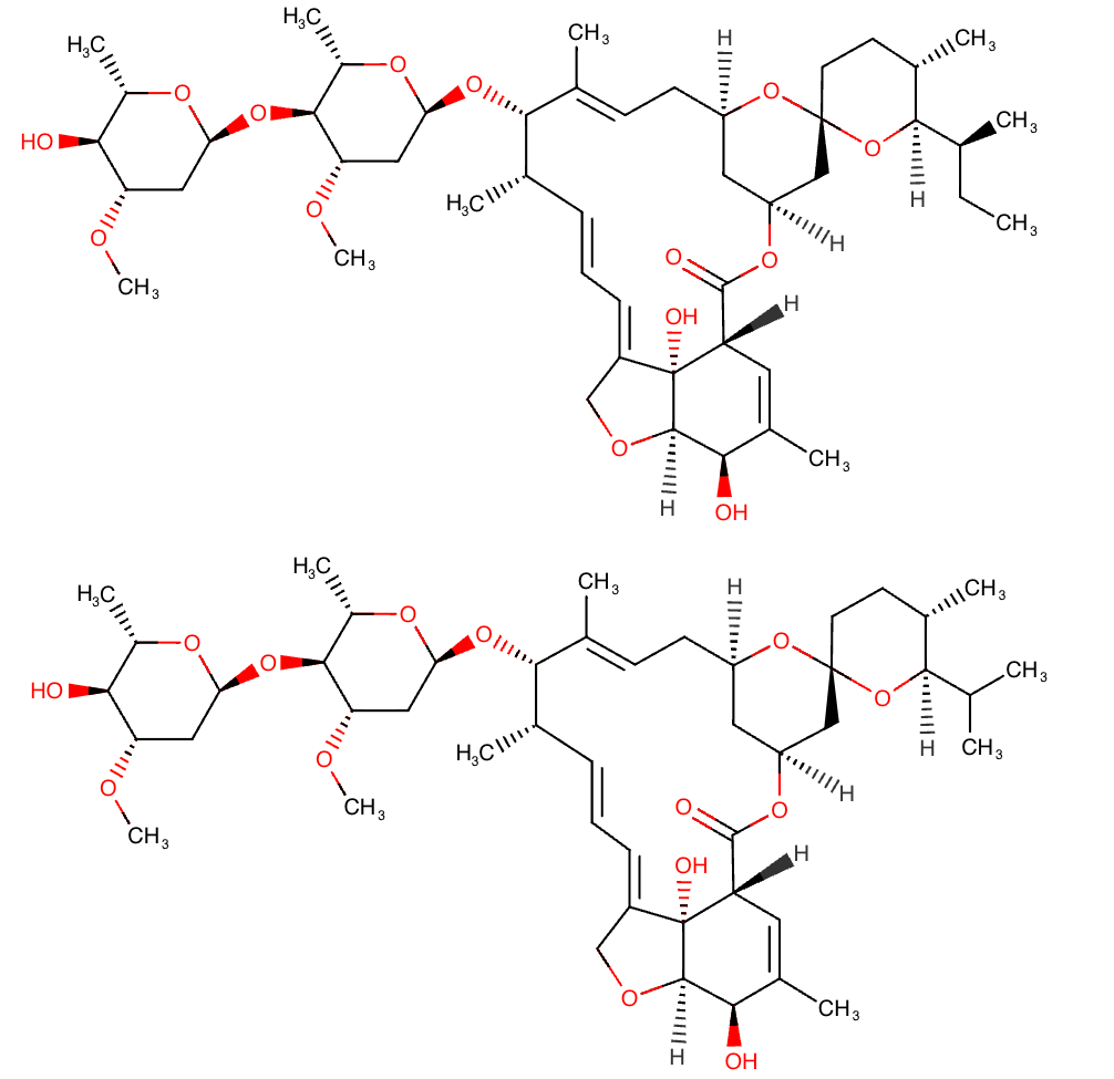 Chemical structure of ivermectin.